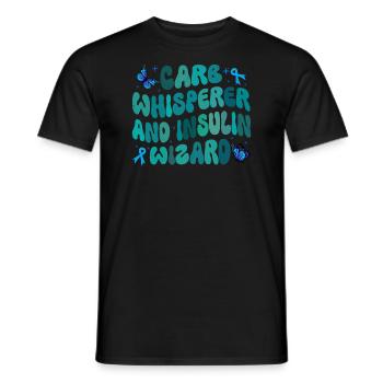 Chuchoteur de glucides et assistant de l’insuline - T-shirt homme - noir - Devant - AI Model Male 178 light (178cm)