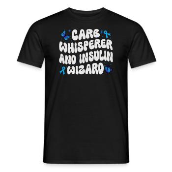 Chuchoteur de glucides et assistant de l’insuline - T-shirt homme - noir - Devant - AI Model Male 178 light (178cm)