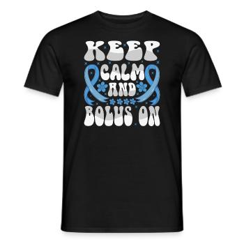 Gardez votre calme et votre bolus - T-shirt homme - noir - Devant - AI Model Male 178 light (178cm)