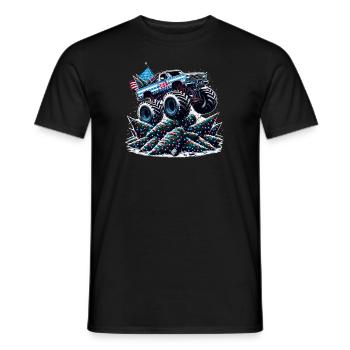 USA Monster Truck - Weihnachtsbäume - Männer T-Shirt - Schwarz - Vorne - AI Model Male 178 light (178cm)