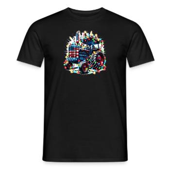 USA Monster Truck - Christmas Lights String Lights - Men's T-Shirt - black - Front - AI Model Male 178 light (178cm)