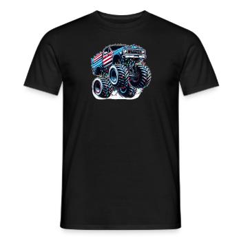 USA Monster Truck - Christmas Lights String Lights - Men's T-Shirt - black - Front - AI Model Male 178 light (178cm)