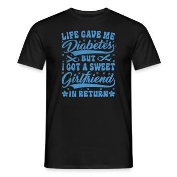 La vie m’a donné le diabète et une douce petite amie - T-shirt homme - noir - Devant - AI Model Male 178 light (178cm)