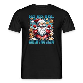 Ho Ho Hold My Blood Sugar Level - Diabetes Spruch - Männer T-Shirt - Schwarz - Vorne - AI Model Male 178 light (178cm)