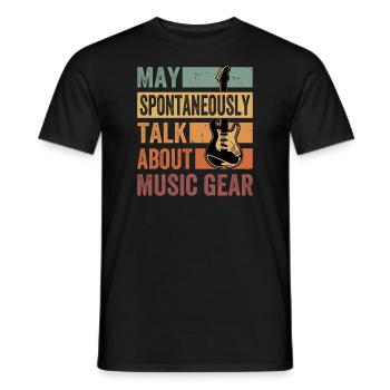 May Spontaneously Talk About Music Gear - Men's T-Shirt - black - Front - AI Model Male 178 light (178cm)