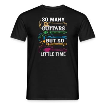 So Many Guitars, But So Little Time - Men's T-Shirt - black - Front - AI Model Male 178 light (178cm)