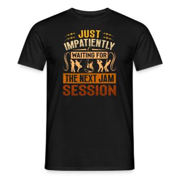 J’attends avec impatience la prochaine jam session - T-shirt homme - noir - Devant - AI Model Male 178 light (178cm)