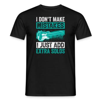 Je ne fais pas d’erreurs, j’ajoute juste des solos supplémentaires - T-shirt homme - noir - Devant - AI Model Male 178 light (178cm)