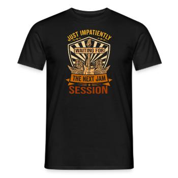 J’attends avec impatience la prochaine jam session - T-shirt homme - noir - Devant - AI Model Male 178 light (178cm)