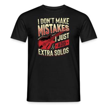 Je ne fais pas d’erreurs, j’ajoute juste des solos supplémentaires - T-shirt homme - noir - Devant - AI Model Male 178 light (178cm)