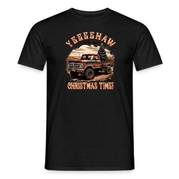 Yeehaw It's Christmas Time – Pick-up truck - Men's T-Shirt - black - Front - AI Model Male 178 light (178cm)