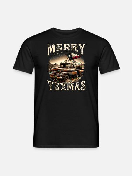 Merry Texmas – Pick-up-truck - Männer T-Shirt - Schwarz