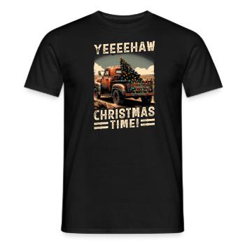 Yeehaw It's Christmas Time – Pick-up-truck - Männer T-Shirt - Schwarz - Vorne - AI Model Male 178 light (178cm)
