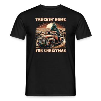 Truckin Home For Christmas – Pick-up-truck - Männer T-Shirt - Schwarz - Vorne - AI Model Male 178 light (178cm)