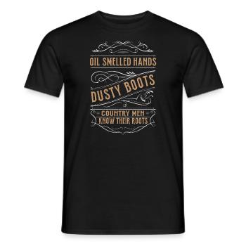 Mains Odorantes D’huile Poussiéreux Bottes Pays Hommes Racines - T-shirt homme - noir - Devant - AI Model Male 178 light (178cm)