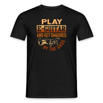 Spiele E-Gitarre Und Werde Vom Bass Vernichtet - Männer T-Shirt - Schwarz - Vorne - AI Model Male 178 light (178cm)