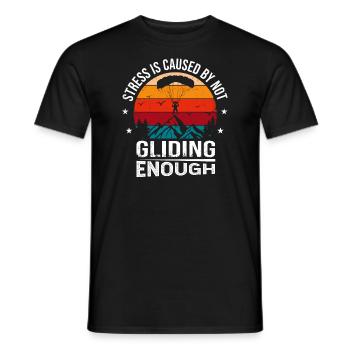 Stress Is Caused By Not Gliding Enough - Men's T-Shirt - black - Front - AI Model Male 178 light (178cm)