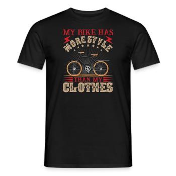 My bike has more style than my clothes - Men's T-Shirt - black - Front - AI Model Male 178 light (178cm)