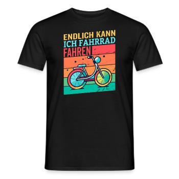 Endlich Kann Ich Fahrrad Fahren - Männer T-Shirt - Schwarz - Vorne - AI Model Male 178 light (178cm)