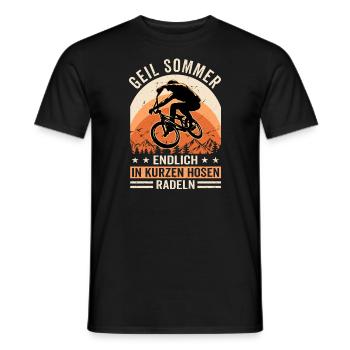Geil Sommer - Endlich In Kurzen Hosen Radeln - Männer T-Shirt - Schwarz - Vorne - AI Model Male 178 light (178cm)