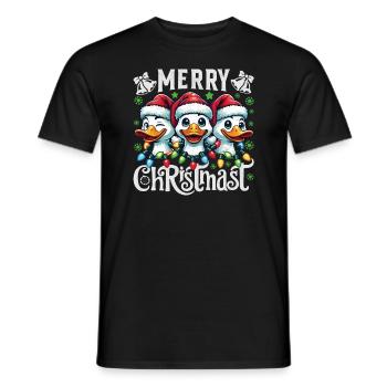 MERRY ChristMAST - Weihnachtsgans Festtagsessen - Männer T-Shirt - Schwarz - Vorne - AI Model Male 178 light (178cm)