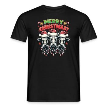 JOYEUX Noël - Rôti de bœuf de Noël - T-shirt homme - noir - Devant - AI Model Male 178 light (178cm)