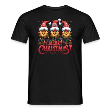 JOYEUX Noël - Repas de Noël rôti - T-shirt homme - noir - Devant - AI Model Male 178 light (178cm)