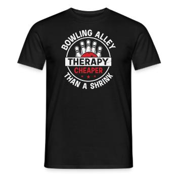 Terapia de bolera: más barata que un psiquiatra - Camiseta hombre - negro - delante - AI Model Male 178 light (178cm)