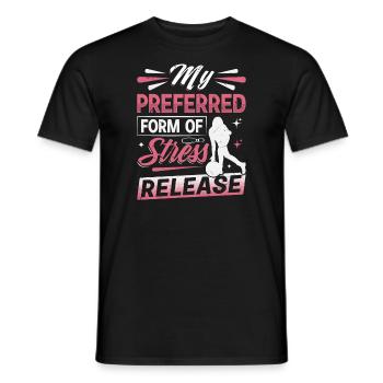 Bowling Lady - My Preferred Form Of Stress Release - Men's T-Shirt - black - Front - AI Model Male 178 light (178cm)