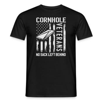 Cornhole Veteran - Kein Sack Bleibt Zurück - Männer T-Shirt - Schwarz - Vorne - AI Model Male 178 light (178cm)