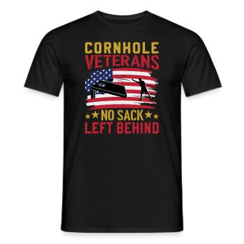 Cornhole Veteran - Kein Sack Bleibt Zurück - Männer T-Shirt - Schwarz - Vorne - AI Model Male 178 light (178cm)
