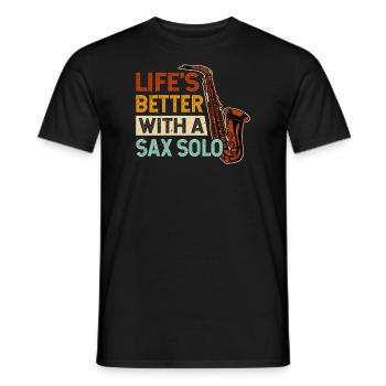 La vie est plus belle avec un saxophoniste solo - T-shirt homme - noir - Devant - AI Model Male 178 light (178cm)