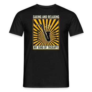 Saxophone Music - Saxing And Relaxing - Men's T-Shirt - black - Front - AI Model Male 178 light (178cm)