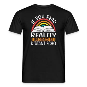 Dicton de livre inspirant - lecteur de livre - T-shirt homme - noir - Devant - AI Model Male 178 light (178cm)