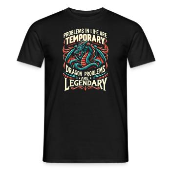 Les problèmes des dragons sont légendaires – Médiéval - T-shirt homme - noir - Devant - AI Model Male 178 light (178cm)
