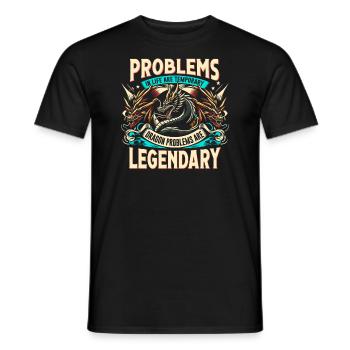 Les problèmes des dragons sont légendaires – Médiéval - T-shirt homme - noir - Devant - AI Model Male 178 light (178cm)