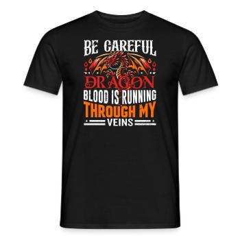 DRAGON’S BLOOD coule dans mes veines DRAGON BLOOD - T-shirt homme - noir - Devant - AI Model Male 178 light (178cm)