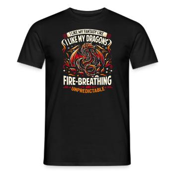 I Like FANTASY - Like my DRAGONS - Unpredictable - Men's T-Shirt - black - Front - AI Model Male 178 light (178cm)