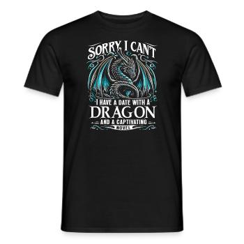 Dragon's Book - Dragon Book Reader - Sorry I can't - Men's T-Shirt - black - Front - AI Model Male 178 light (178cm)