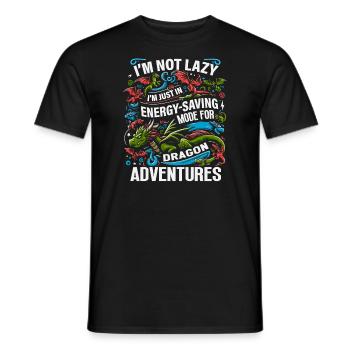 Dragon Adventures – I'm Not Lazy - Drachen Bücher - Männer T-Shirt - Schwarz - Vorne - AI Model Male 178 light (178cm)
