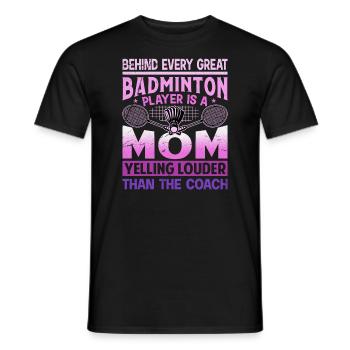 BADMINTON Maman Voix - Federball Mama - T-shirt homme - noir - Devant - AI Model Male 178 light (178cm)