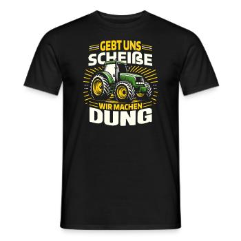 DICTON DE L’ÉLEVEUR DE VACHES - Tractor Agriculture Harvest Time - T-shirt homme - noir - Devant - AI Model Male 178 light (178cm)