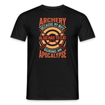 Drôle de dicton de tir à l’arc - Apocalypse - T-shirt homme - noir - Devant - AI Model Male 178 light (178cm)