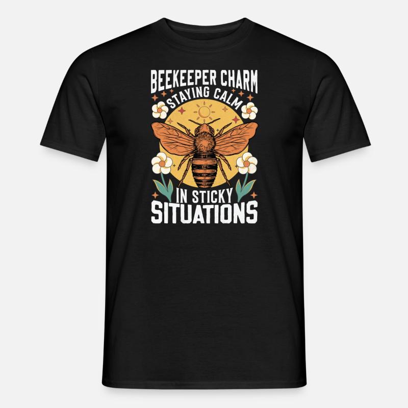 Beekeeper Charm – Sticky Situations - Men's T-Shirt - black