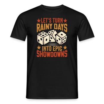 Brettspiel Spruch - Turning Rainy Days Board game - Männer T-Shirt - Schwarz - Vorne - AI Model Male 178 light (178cm)