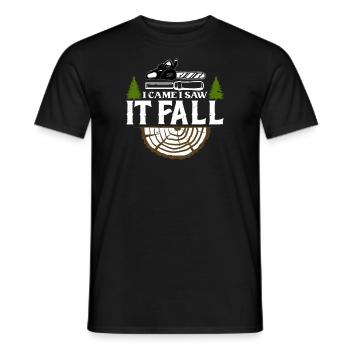 I Came I Saw It Fall - Lumberjack Tree Feller - Men's T-Shirt - black - Front - AI Model Male 178 light (178cm)