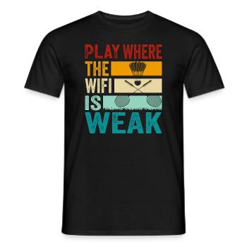 Badminton - Jouez là où le Wifi est faible - T-shirt homme - noir - Devant - AI Model Male 178 light (178cm)