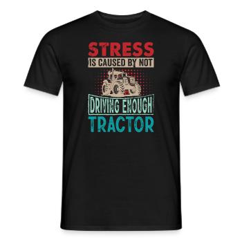 Retro Traktor Erntezeit - Stress Spruch Englisch - Männer T-Shirt - Schwarz - Vorne - AI Model Male 178 light (178cm)