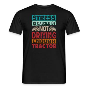 Rétro Tractor Harvest Time - Stress Dire Anglais - T-shirt homme - noir - Devant - AI Model Male 178 light (178cm)