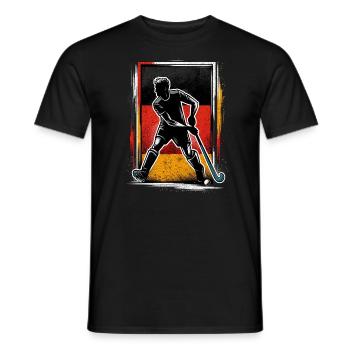 Hockey sur gazon Allemagne Hockey sur gazon masculin - T-shirt homme - noir - Devant - AI Model Male 178 light (178cm)